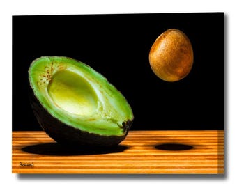 Avocado Canvas Wall Art: Macro Kitchen Restaurant Fruits Food Cafe Décor