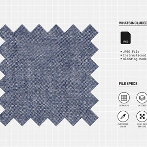 Pu&ograve; includere: Un motivo di trama in denim blu con un designo a trama sottile. Il motivo &egrave; senza cuciture e pu&ograve; essere utilizzato per vari progetti di design.