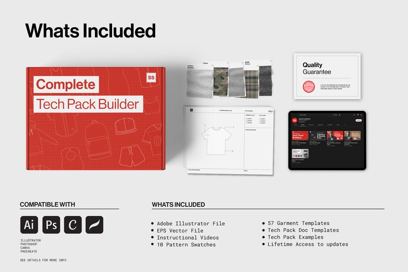 Complete Tech Pack Builder, Clothing Templates, Fashion Design Template ...