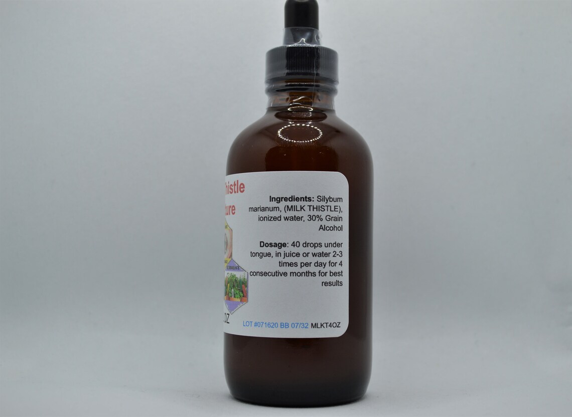 Milk Thistle Herbal Tincture 4 Oz Etsy