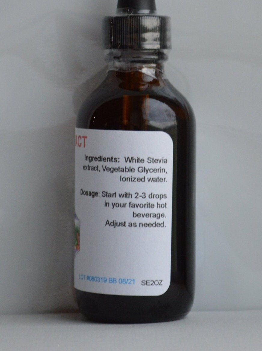 Stevia Extract Alcohol Free 2 Oz Etsy