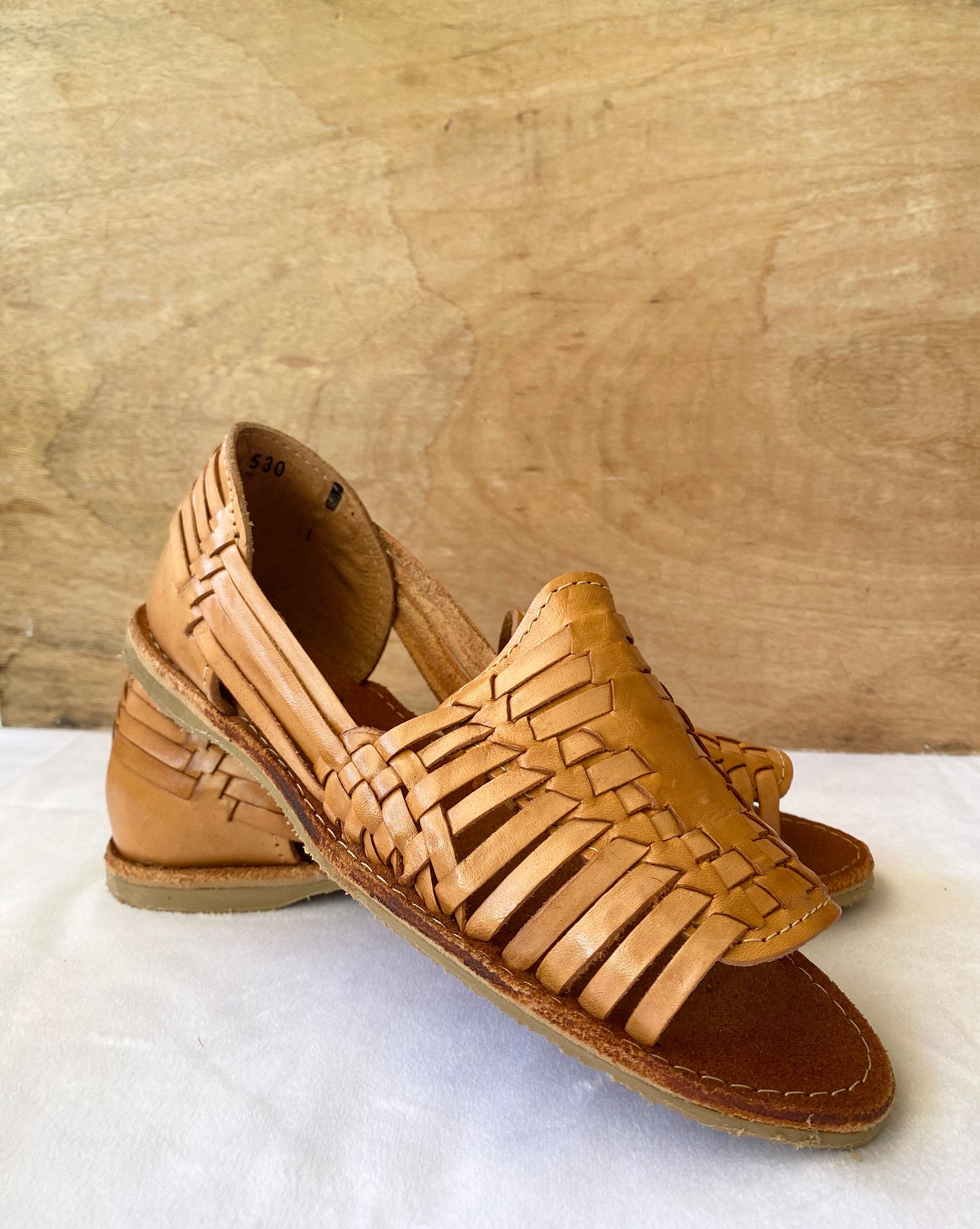 huarache peep toe flat