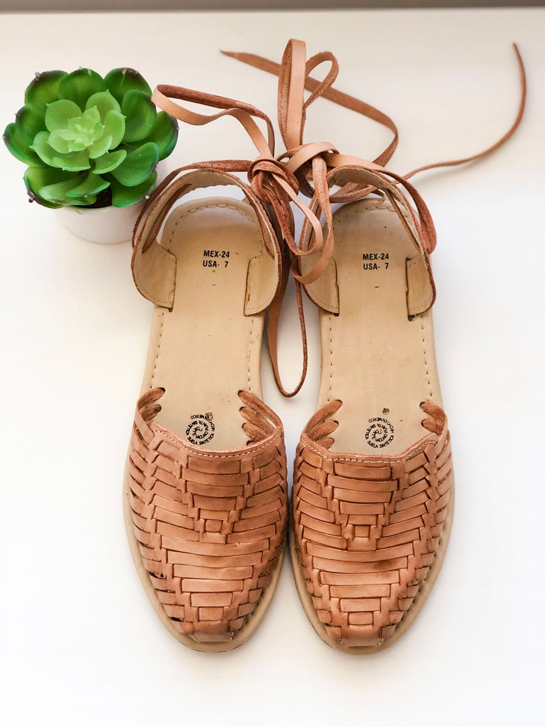 Huaraches laced huaraches tan huaraches leather sandals | Etsy