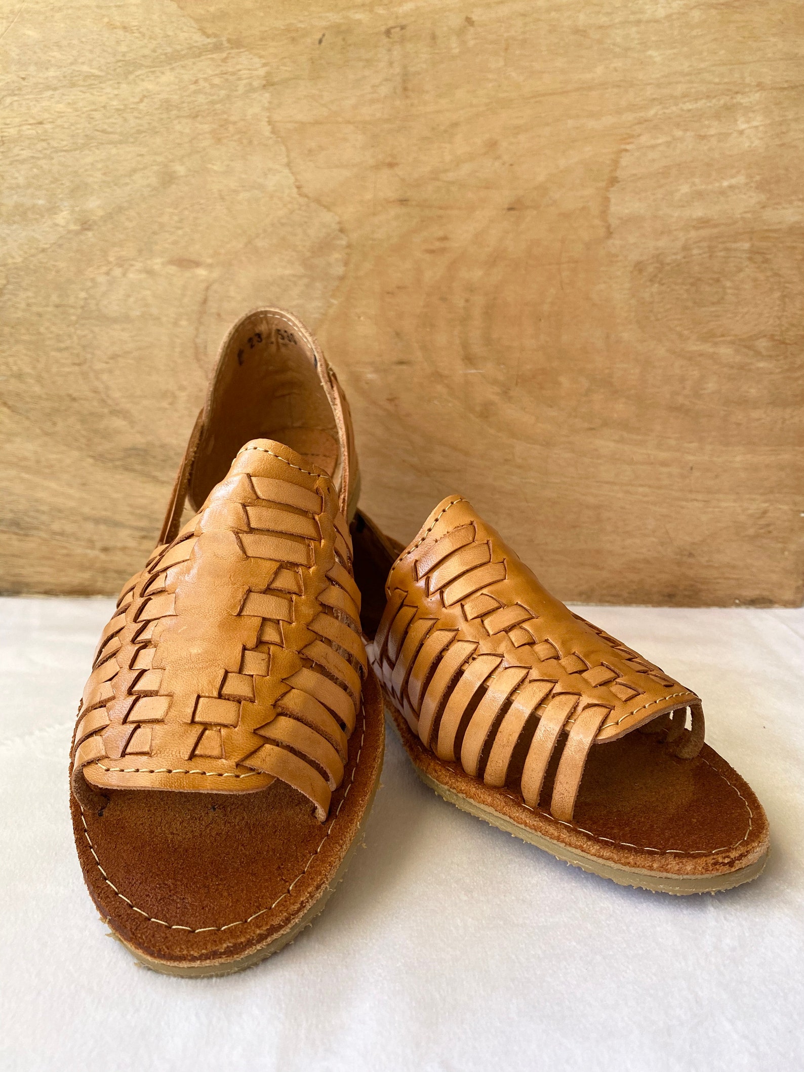 huarache peep toe flat