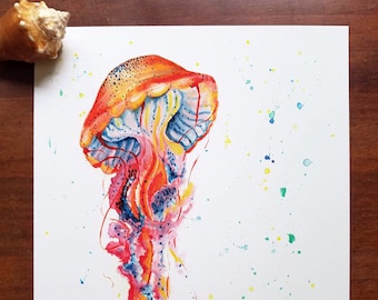 Jellyfish, Watercolor Original Art Print