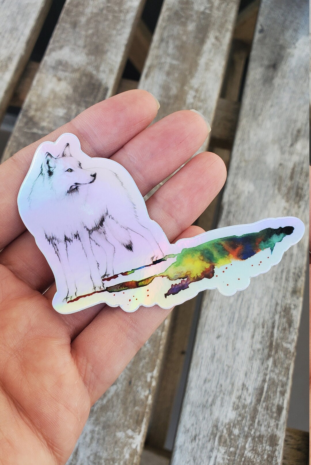 Wolf Shadow Sticker Wolf Holographic Sticker, Wolf Shadow - Etsy