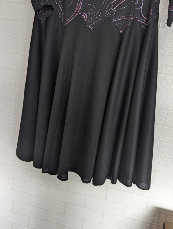 Damart Y2K Dress Size 14 / Black with Red Purple … - image 5