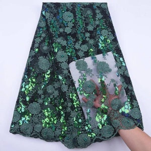 African Organza Lace Fabric High Quality Embroidery French Sequins ...