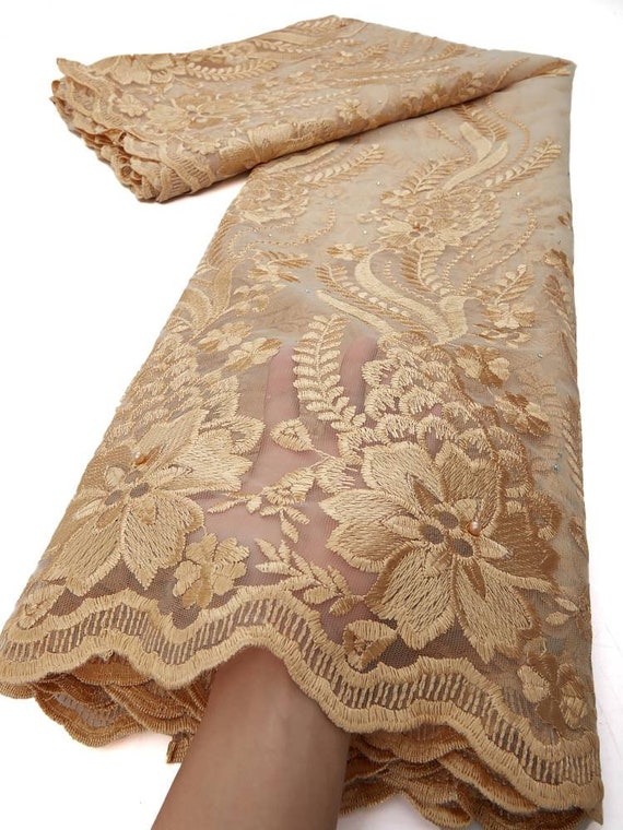 High Quality French Lace Fabric Embroidered Hole Lace Sewing Wear