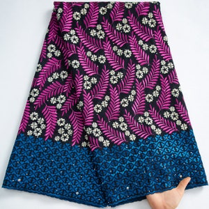 African High Quality Cotton Lace Fabric with Stones New Arrivlas Nigerian Lace Fabric for Women Wedding Party Dresses.