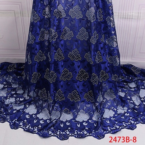 High Quality African French Net Lace Fabric wit Stones| French Tulle Lace|Embroidery Lace shops Material for Women Dress| Nigerian Rhinestone Lace