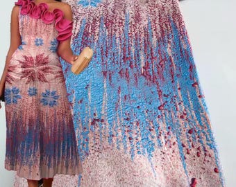 Tela africana de encaje de algodón con voile suizo y diamantes de imitación, 5 yardas