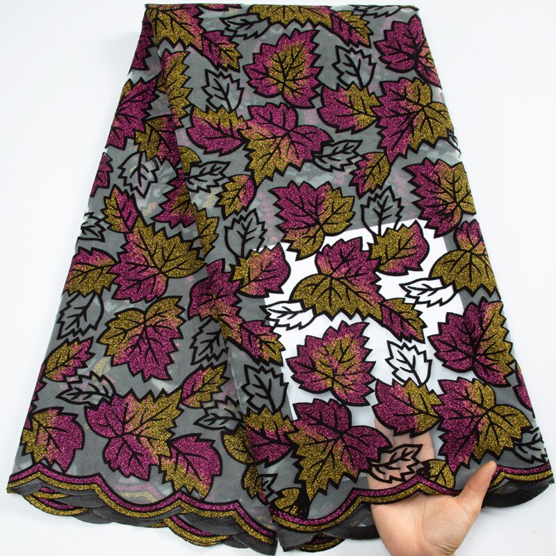 New French Flocking Mesh Lace Fabric High Quality African - Etsy