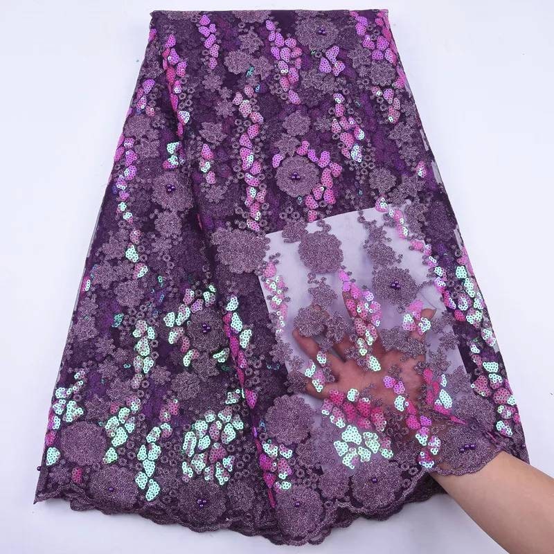 African Organza Lace Fabric High Quality Embroidery French Sequins ...