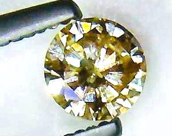 Lt. Champagne Diamond Loose Gemstone Made by Mother Earth and cut and faceted by mankind, .35 ct min.  apprx. 4.5 mm round