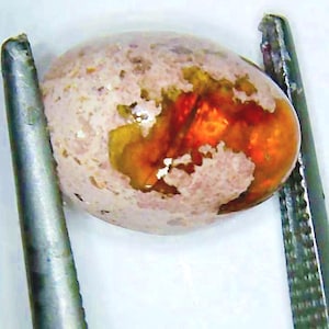 Boulder Opal Lot or Individual Cabochons, Roundish oval and Oval Shape, fire Opal red color base with orange red and green flashes