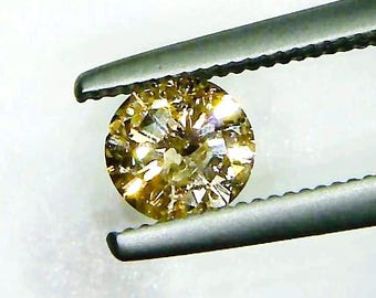 Engagement/Wedding SALE: Light Champagne Diamond, 1/2 Carat minimum, Approximately 5.3 mm Round Natural Earth Formed loose Gemstone