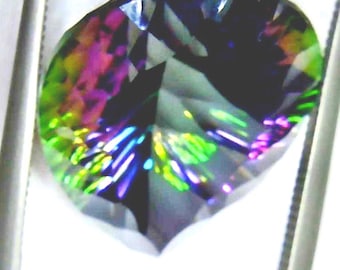 Mystic Topaz Topaz, Brilliant Rainbow,Flashes of Color, in quantum cut design to  brings out the very best of stone.