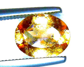 Imperial Hessonite Garnet, 10 x 8 mm, 2.7 carats, loose stone for ring or pendant settings or mountings, lovely golden yellow color.