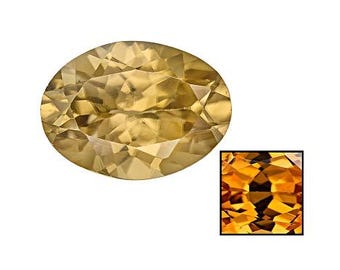 Mood Stone,  Yellow  Thermochromic  Zircon, 1.75ct minimum, 8 x 6mm Oval, Brilliant cut, this stone will change color shades based on temps