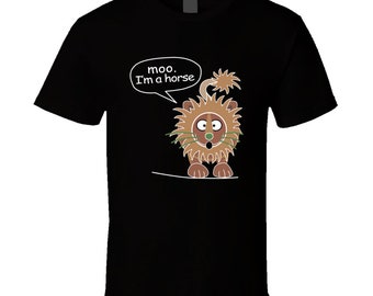 Moo Ich bin ein Pferd lustiges Löwe-T-Shirt