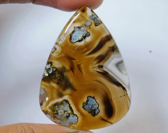 Fansi Shape Loose Natural Stick Agate Cabochon 18 Cts #8208N Pseudomorph Agate gemstone.AAA Designer~ Natural Pseudomorph Agate Cabochon