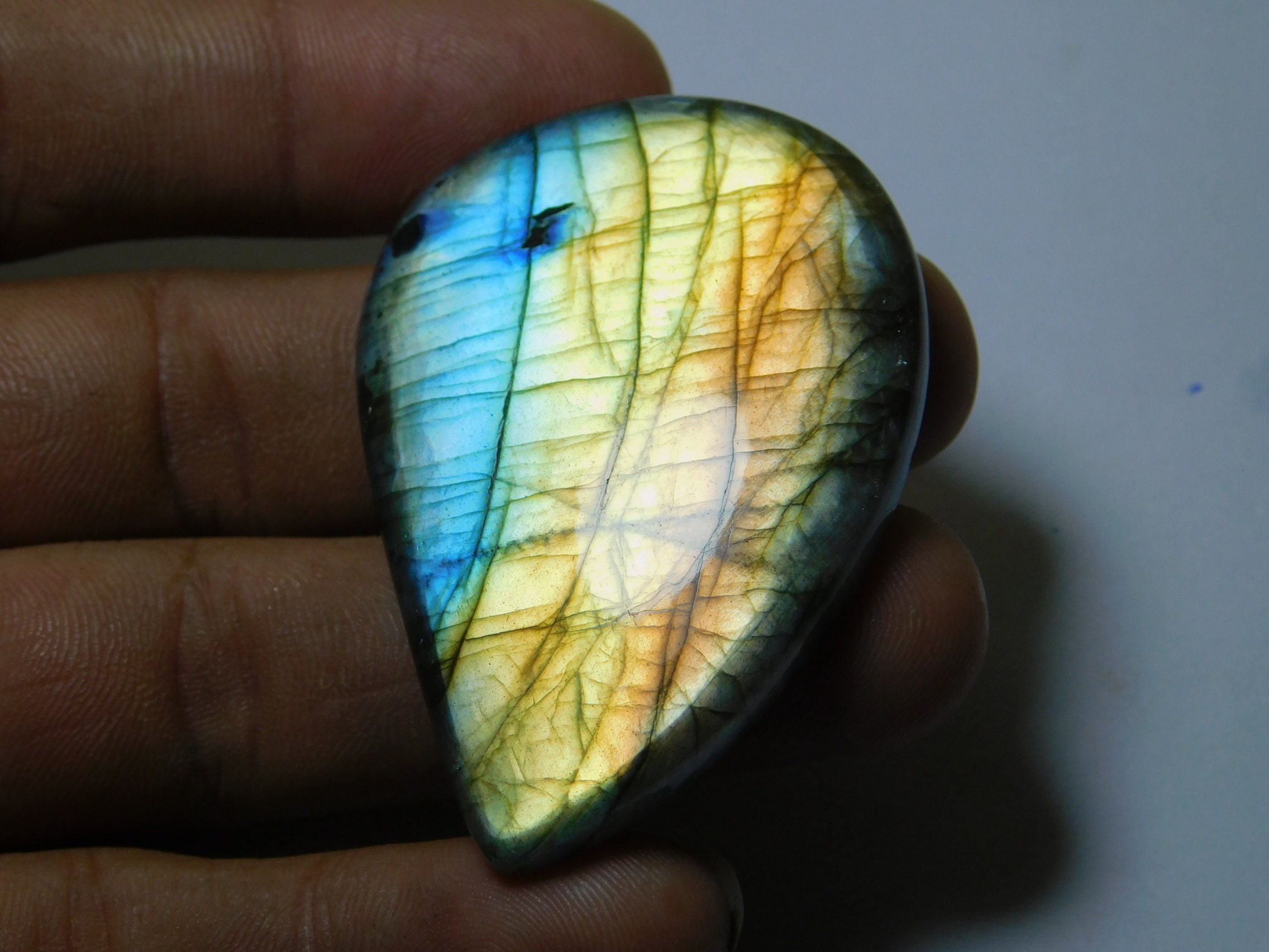 Very Rare Natural Multi Golden Labradorite Cabochon Amazing Etsy