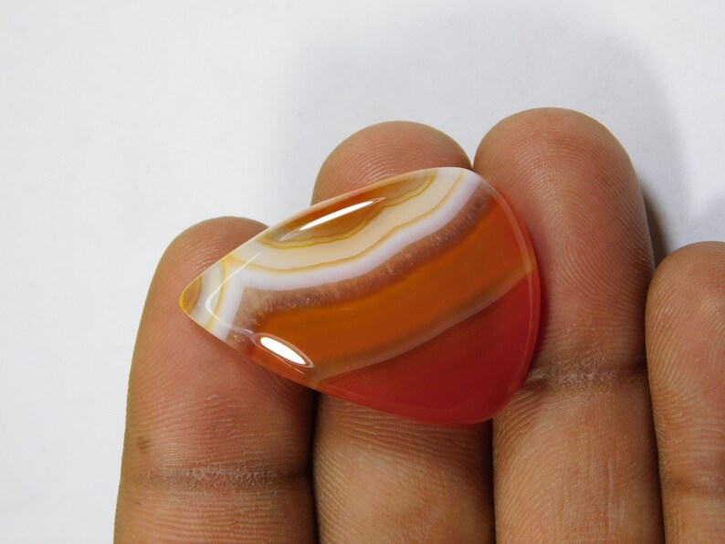 34 Ct 33X24 mm #6912 Top Quality Natural Orange Banded Agate Gemstone Amazing Banded Agate Loose Cabochon Handcraft Stone For Jewelry
