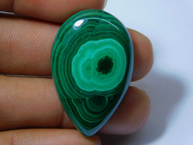 Top Quality Green Malachite Loose Gemstone Semi Precious Stone For Jewelry 62 Ct 38X25 mm #5872 Top Royal Natural Green Malachite Cabochon