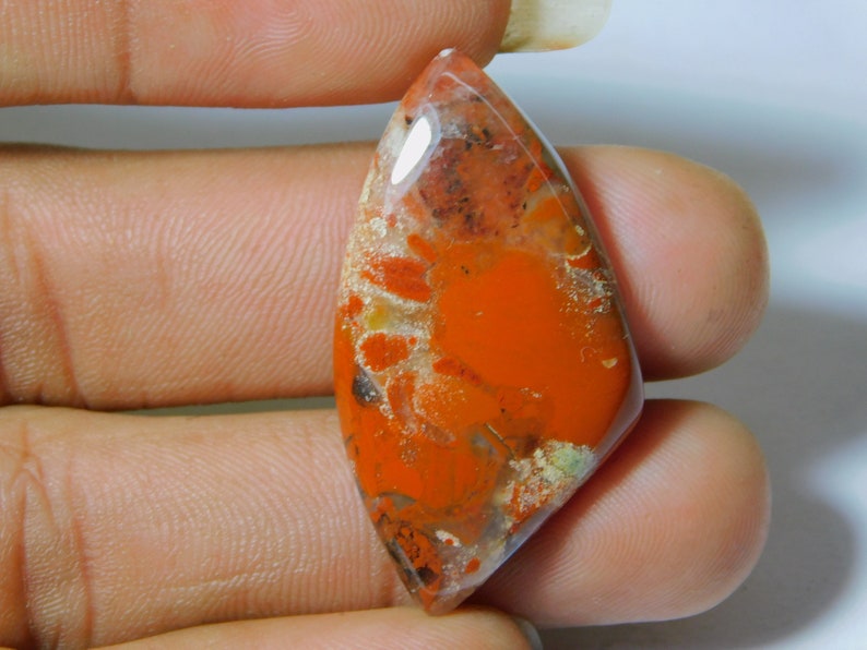 Very Rare Natural Red Brecciated Jasper Excellent Stone Hand Polish Gemstone Use For Jewelry 33 Ct 38 X 21 mm #2996