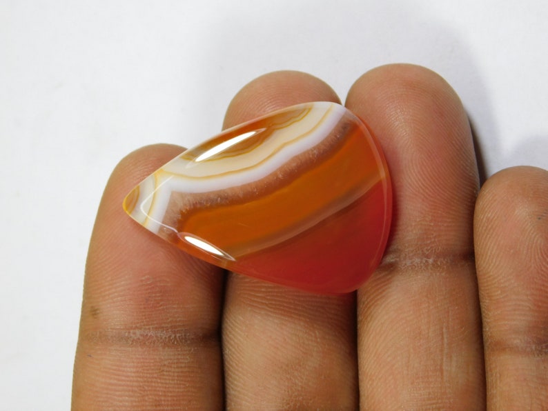 34 Ct 33X24 mm #6912 Top Quality Natural Orange Banded Agate Gemstone Amazing Banded Agate Loose Cabochon Handcraft Stone For Jewelry
