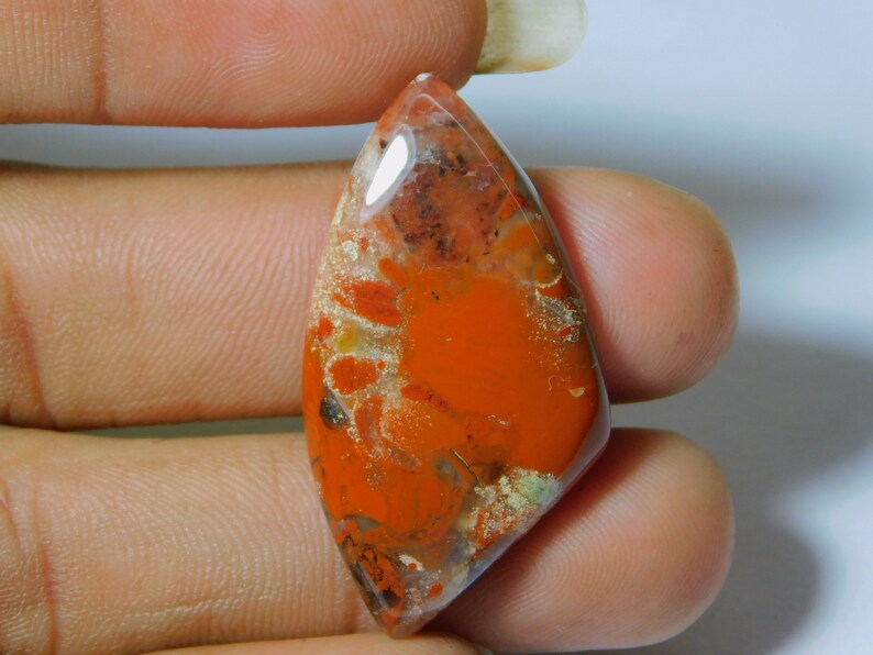Very Rare Natural Red Brecciated Jasper Excellent Stone Hand Polish Gemstone Use For Jewelry 33 Ct 38 X 21 mm #2996