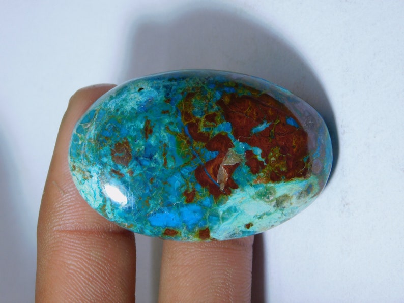 Very Rare 113 Ct 48X31 mm #5987 Natural Chrysocolla Gemstone Hand Polish AA++ Chrysocolla Loose Stone Semi Precious Handcraft For Jewelry