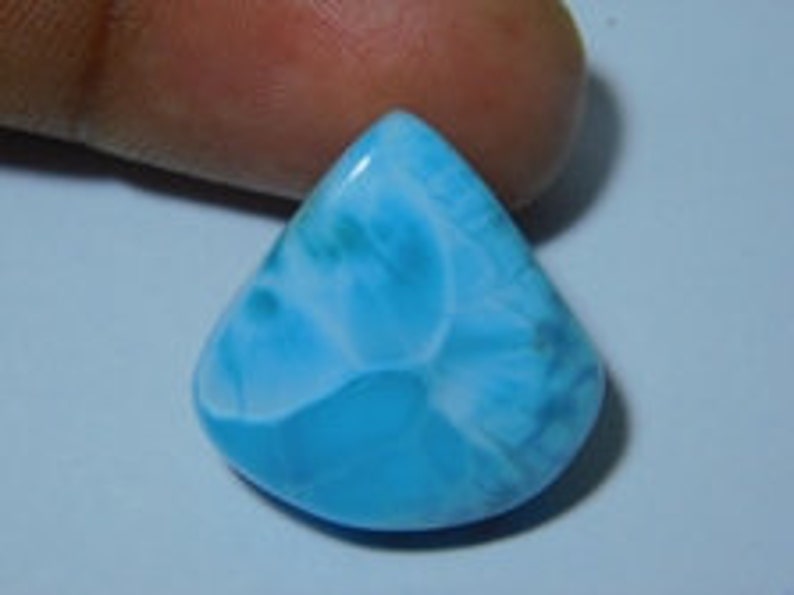 Natural Sky Blue Larimar Cabochon Top Quality Loose Stone Semi Precious Jewellery making Larimar Gemstone Pear 23 Ct 23 X 22 mm # 2875