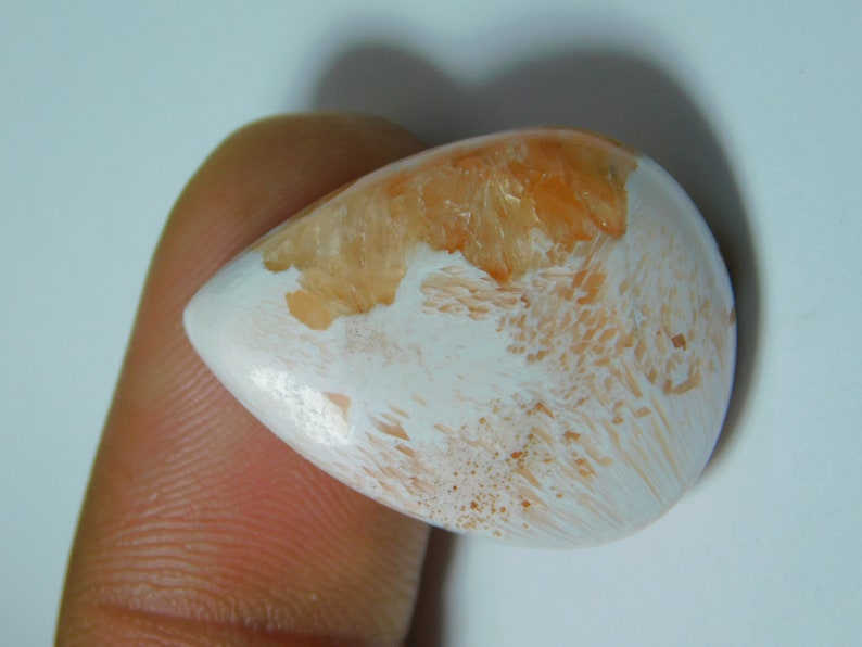 Scolecite Cabochon Semi Precious Handcraft Scolecite Loose Stone For Jewelry 23 Ct 28X22 mm #6512 Fabulous Natural Scolecite Gemstone AA+