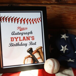 Baseball Autograph Sign, Personalized Sign My Ball, Baseball Party Decor, Baseball Birthday Party, Baseball Party Sign Printables, Sports