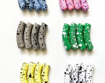 Acrylic Splatter Tube Beads,Small Acrylic Beads,Acrylic Tube Beads,Acrylic 8mm x 35mm,Bamboo Beads Bracelet Bangle,Resin tube Bead,Graffiti