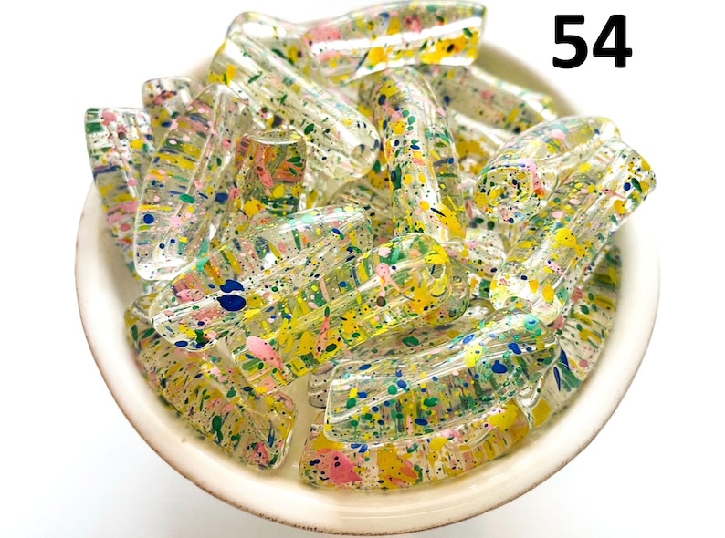 12mm Acrylic Bamboo Beads,Curved Tube Beads,Acrylic 12mm x 35mm,Bamboo Bracelet Bangle,Resin Tube Beads,Big Tube Beads,Bracelet, Holiday image 4