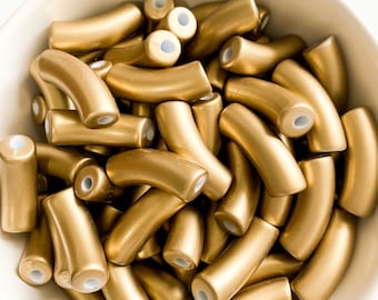 12mm, 8mm Gold Matte Acrylic Tube Beads, Gold Satin Tube Beads, Big Small Acrylic Tube Beads,Acrylic Bamboo Beads Bracelet,Resin tube Bead