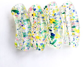 Big Acrylic Splatter Tube Beads, Big Acrylic Beads, Acrylic Tube Beads, Acrylic 12mm x 35mm,Bamboo Beads Bracelet, Resin tube Bead,Graffiti