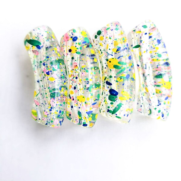 Big Acrylic Splatter Tube Beads, Big Acrylic Beads, Acrylic Tube Beads, Acrylic 12mm x 35mm,Bamboo Beads Bracelet, Resin tube Bead,Graffiti