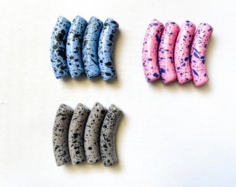 Acrylic Splatter Tube Beads,Small Acrylic Beads,Acrylic Tube Beads,Acrylic 8mm x 35mm,Bamboo Beads Bracelet Bangle,Resin tube Bead,Graffiti