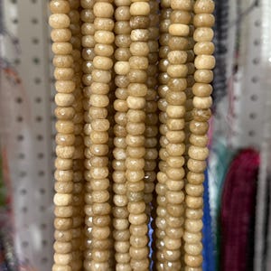 US SELLER~Opaque Caramel Faceted Jade Rondelle 8x5mm Colored Jade Full Strand Jade bead,Dyed Jade Beads,Gemstone Beads for Necklace,Bracelet