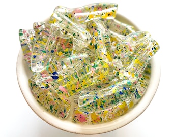 Big Acrylic Splatter Tube Beads, Big Acrylic Beads, Acrylic Tube Beads, Acrylic 12mm x 35mm,Bamboo Beads Bracelet, Resin tube Bead,Graffiti
