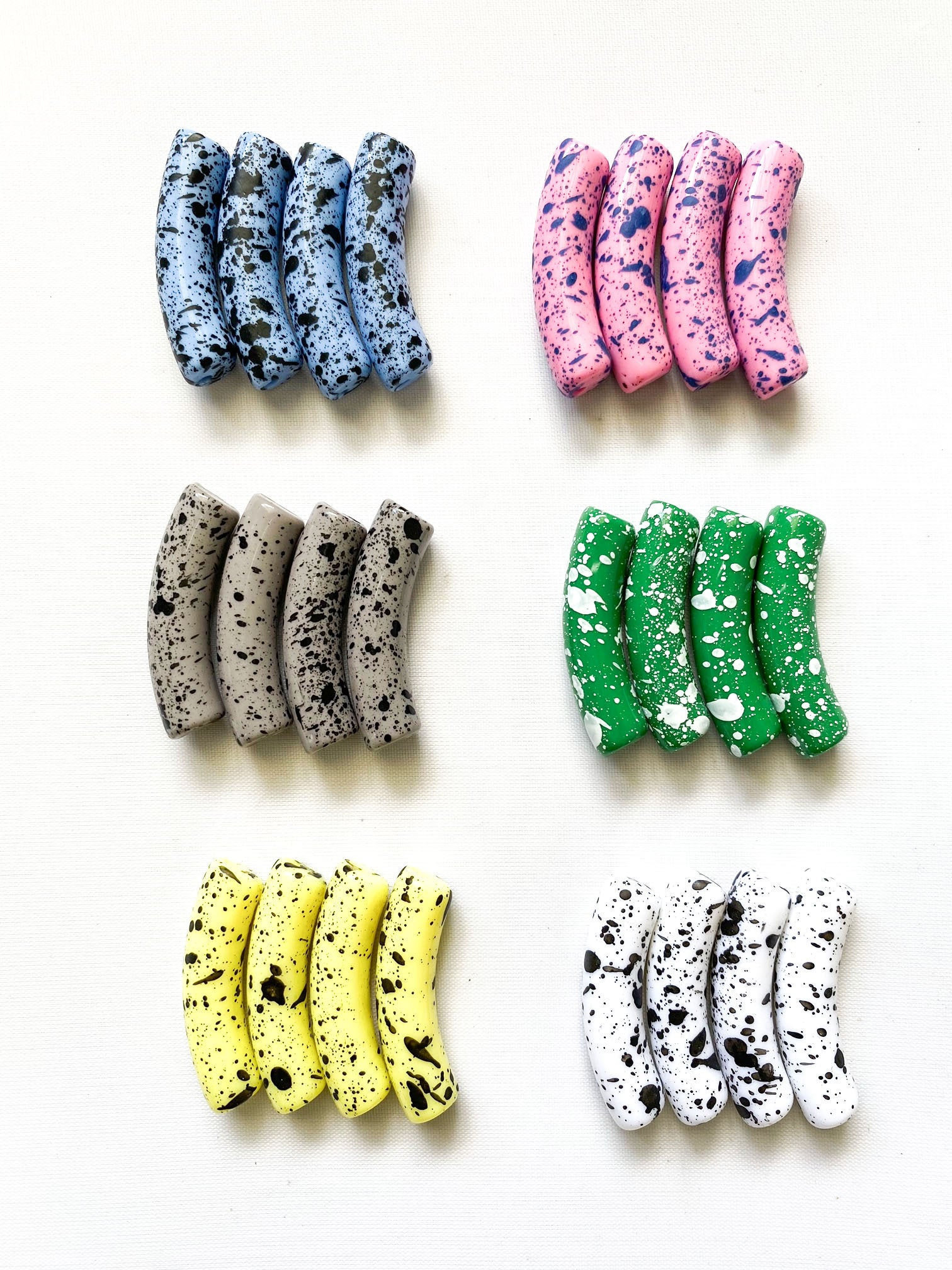 Acrylic Splatter Tube Beads,Small Acrylic Beads,Acrylic Tube Beads,Ac…