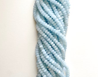 US SELLER~ Aquamarine Color SMOOTH Jade Rondelle 8x5mm Colored Jade Full Strand Jade bead, Dyed Jade Beads,Gemstone Beads, Fall rainbow Bead