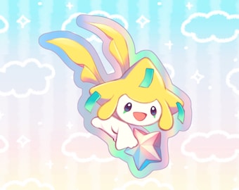 2.6 inch Holographic Jirachi Vinyl Sticker
