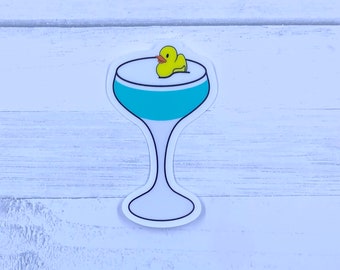 Duck Duck Razz Sticker 3x3 inch Clear Backing