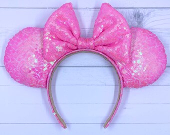 Neon Pink Sequin Mouse Ears