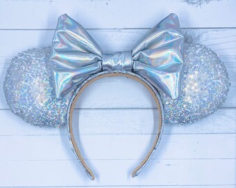 Holographic Silver Mouse Ears